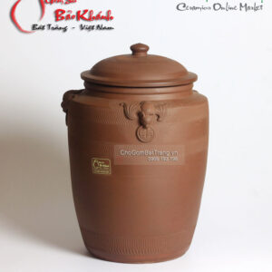 Hũ Sành Đựng Gạo Phúc Lộc đắp nổi 15 kg