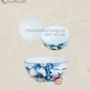 Bát đựng mắm vẽ hoa văn Tùng Hạc