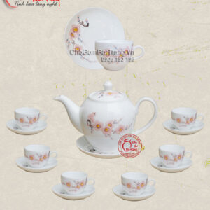Bộ ấm chén Minh Long vẽ hoa đào